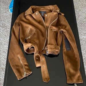 Fo suede brown jacket with buckle